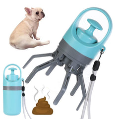 Portable Lightweight Eight-claw Dog Pooper Scooper with Built-in Poop Bag Dispenser
