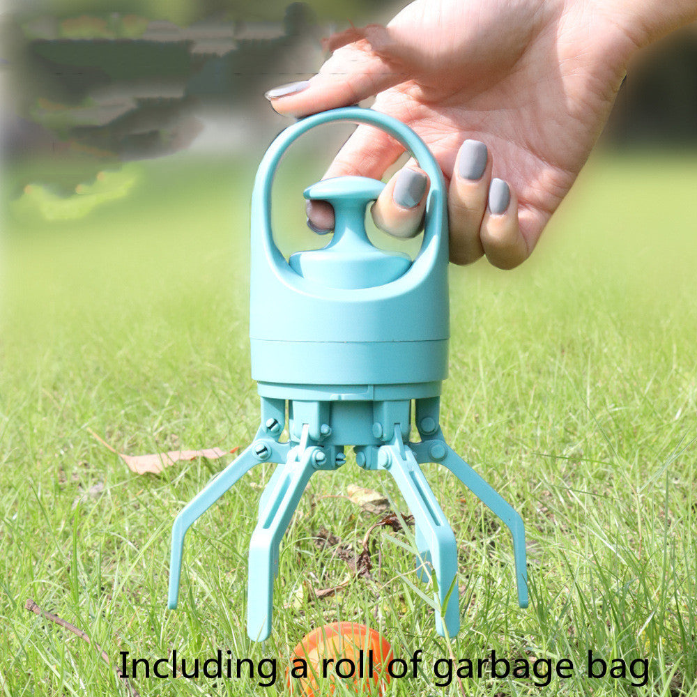 Portable Lightweight Eight-claw Dog Pooper Scooper with Built-in Poop Bag Dispenser