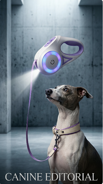 Retractable Spotlight Dog Collar Traction Rope Leash