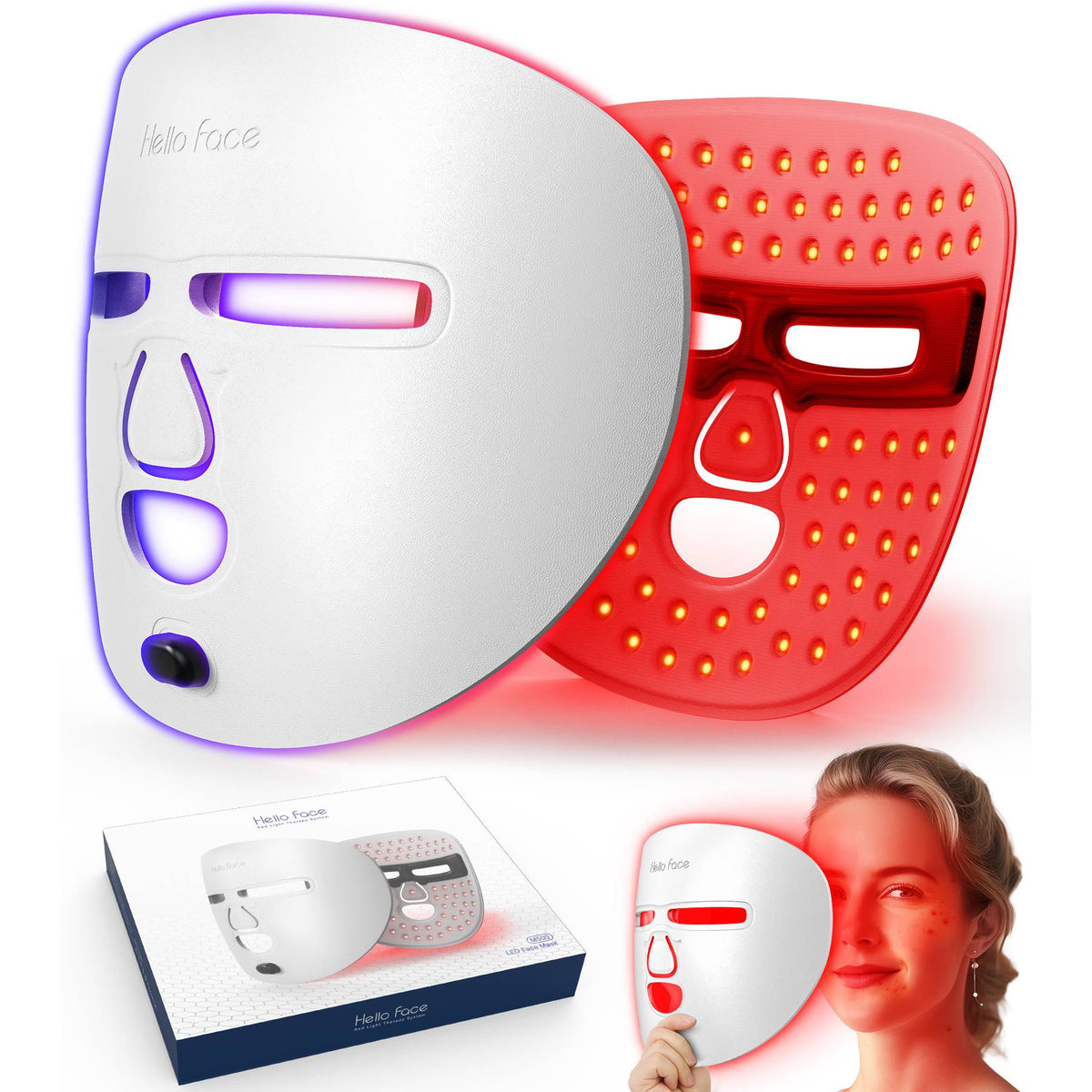 LED Face Mask Facial Care Tool, Red Light Therapy Mask