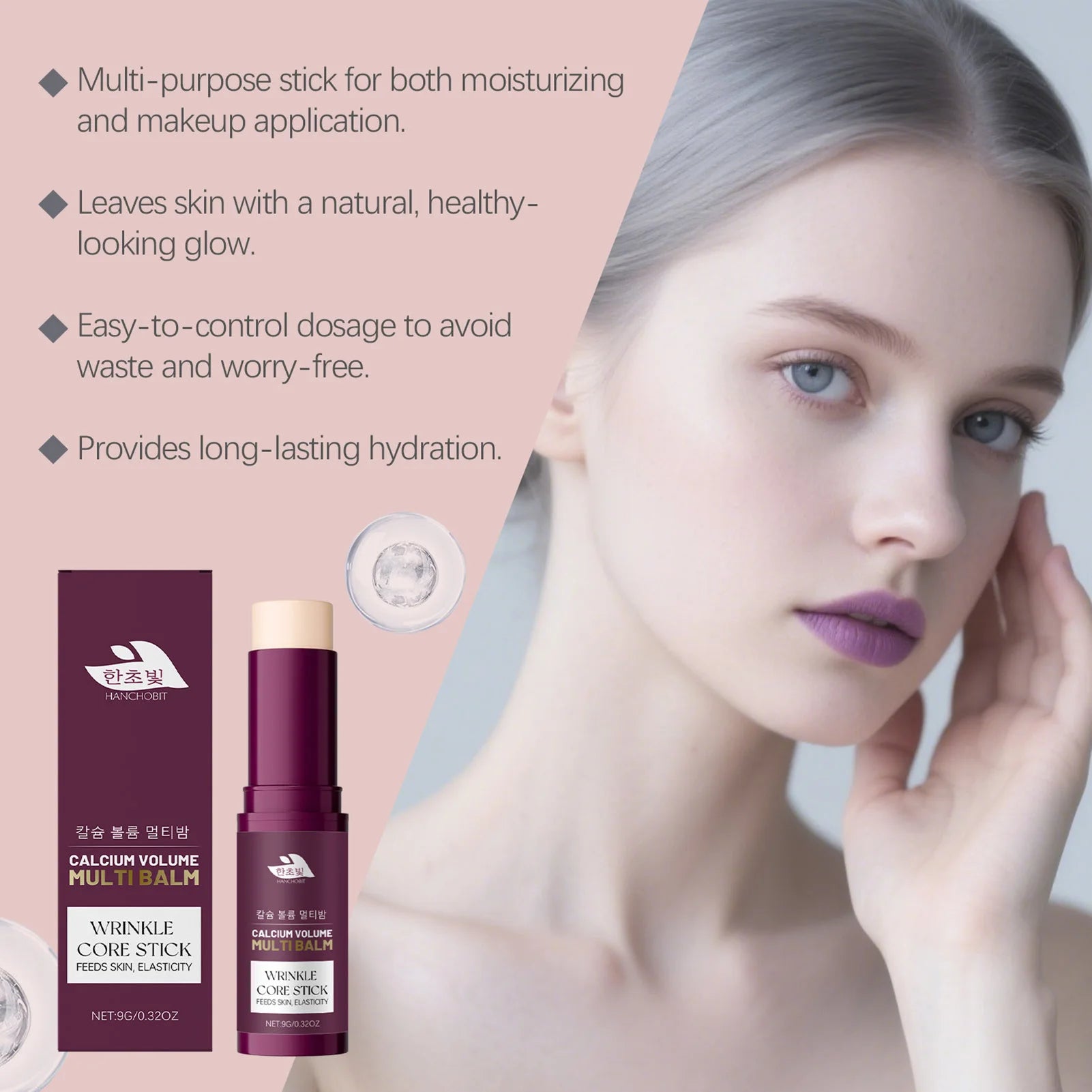 Cemenrete Calcium Multi Balm Hydrating Face and Body Moisturizer Stick for Dry Skin Deeply Hydrates Anti-Aging Daily Skincare